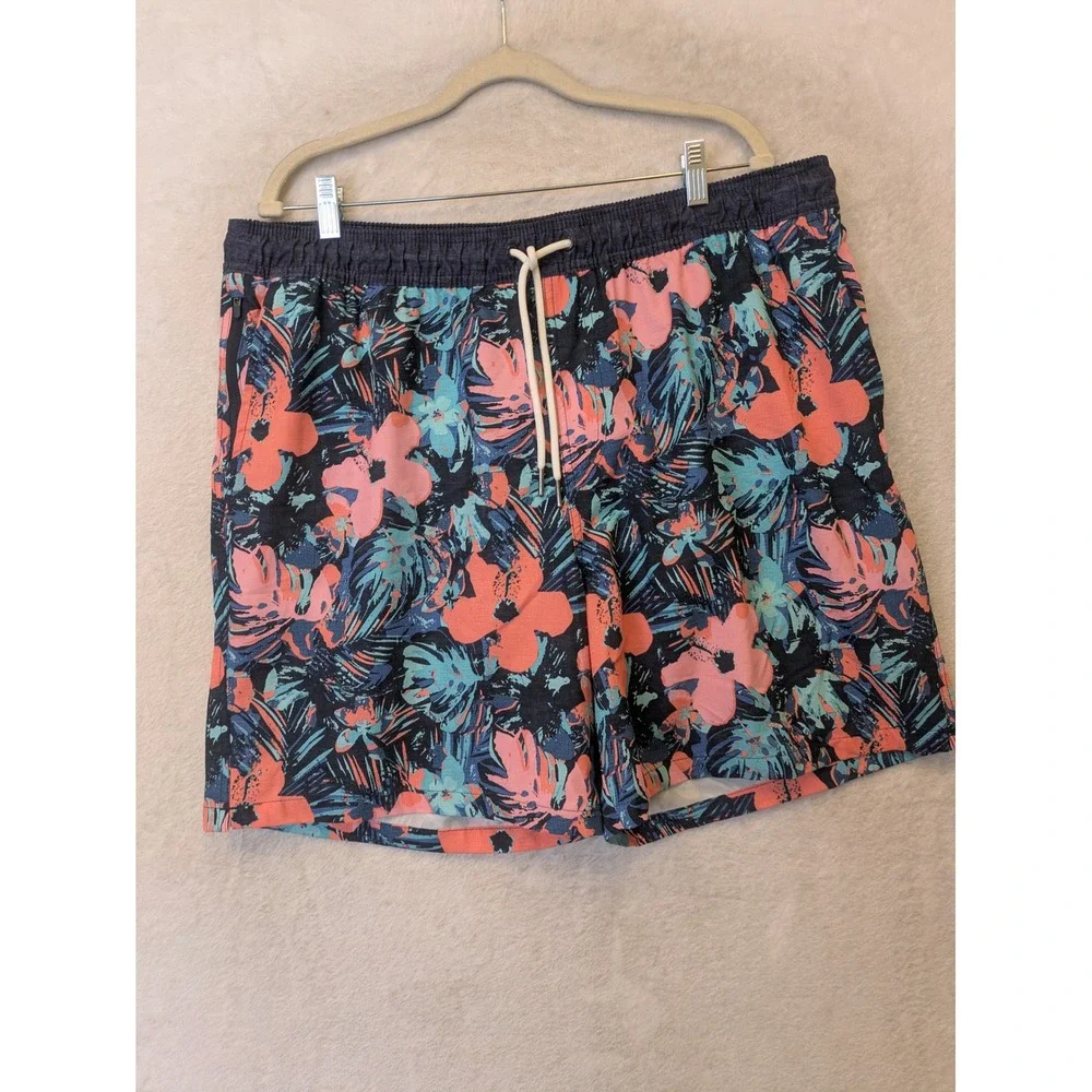 Goodfellow & Co Swim Trunks Men's XL Navy Pink Floral‎ Tropical 6